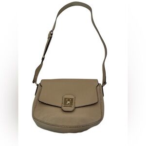 Furla Jo Mini Pebbled Grain Leather Crossbody Bag in Color Cream
